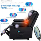 AECOJOY Causeuse inclinable 2 places avec fonction chauffage et massage