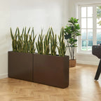 Jardinière métallique robuste pour plantes d'extérieur, 38 po L x 10 po l x 30 po H, jardinière-diviseur en métal, longue et haute - 38x30x10
