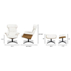 Fauteuil inclinable en cuir véritable Jovan 31.5 avec pouf
