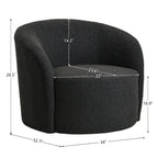 KINWELL Fauteuil d'appoint pivotant rembourré en forme de tonneau, de 86 cm de large (Lot de 2)