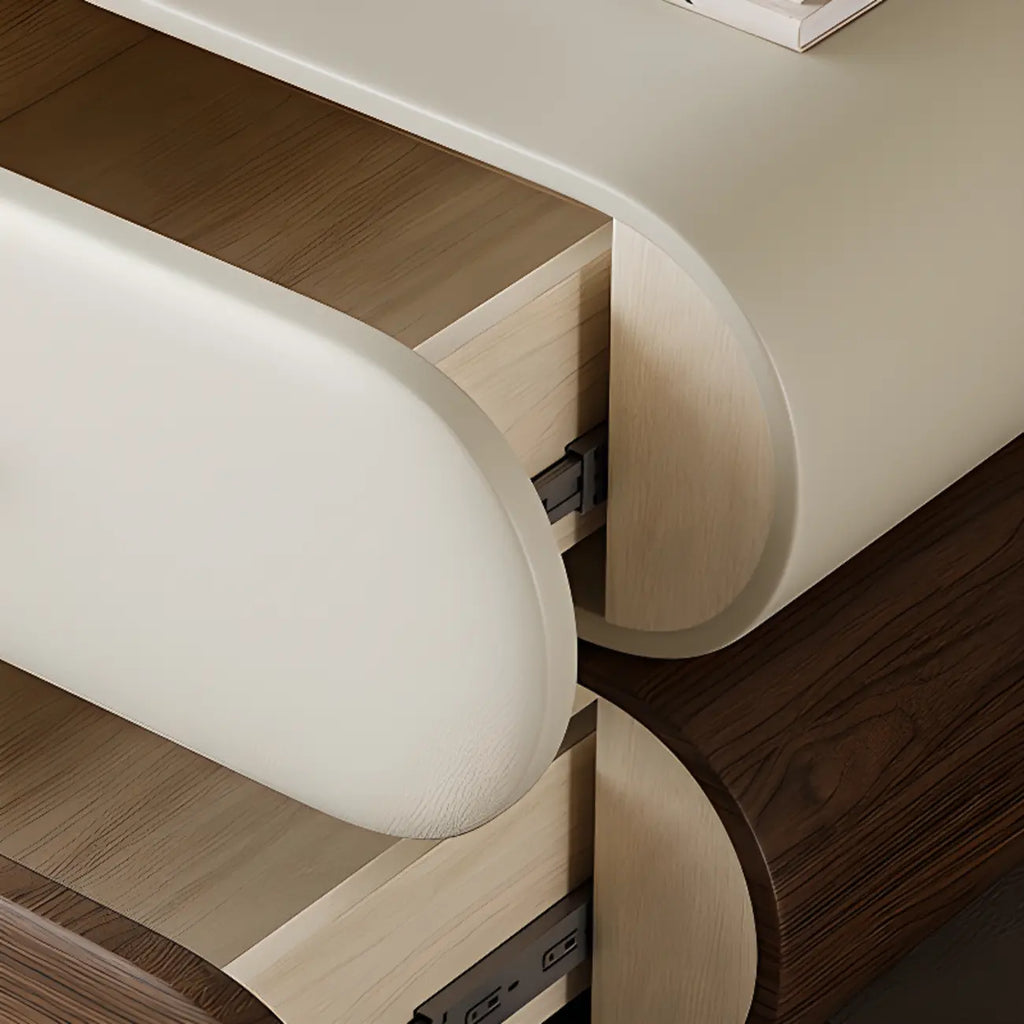 Table de chevet bicolore moderne avec tiroirs de rangement
