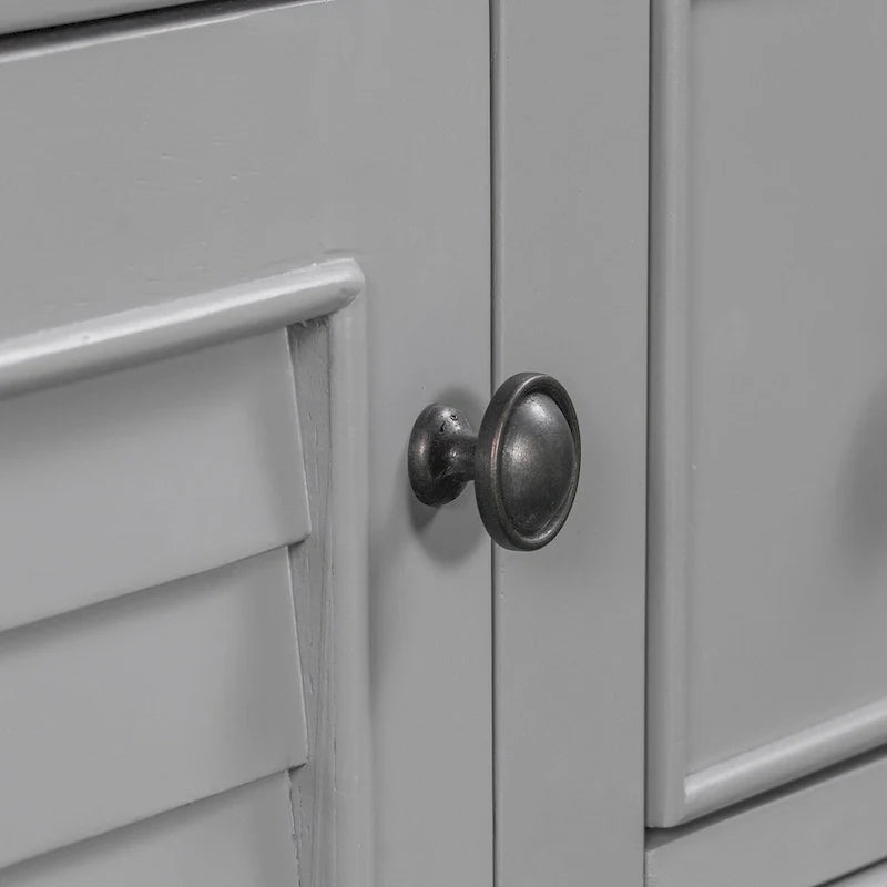 Meuble-lavabo avec vasque en céramique, deux placards et cinq tiroirs