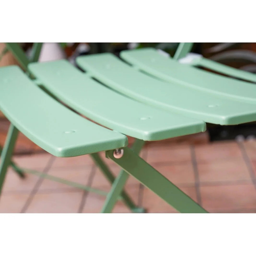 Ensemble bistro pliant 3 pièces en métal, salon de conversation intérieur/extérieur résistant aux intempéries pour patio, cour, jardin