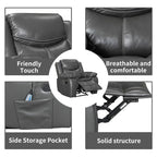 Fauteuil inclinable massant et chauffant en cuir, assise large et durable