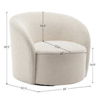 KINWELL Fauteuil d'appoint pivotant rembourré en forme de tonneau, de 86 cm de large (Lot de 2)