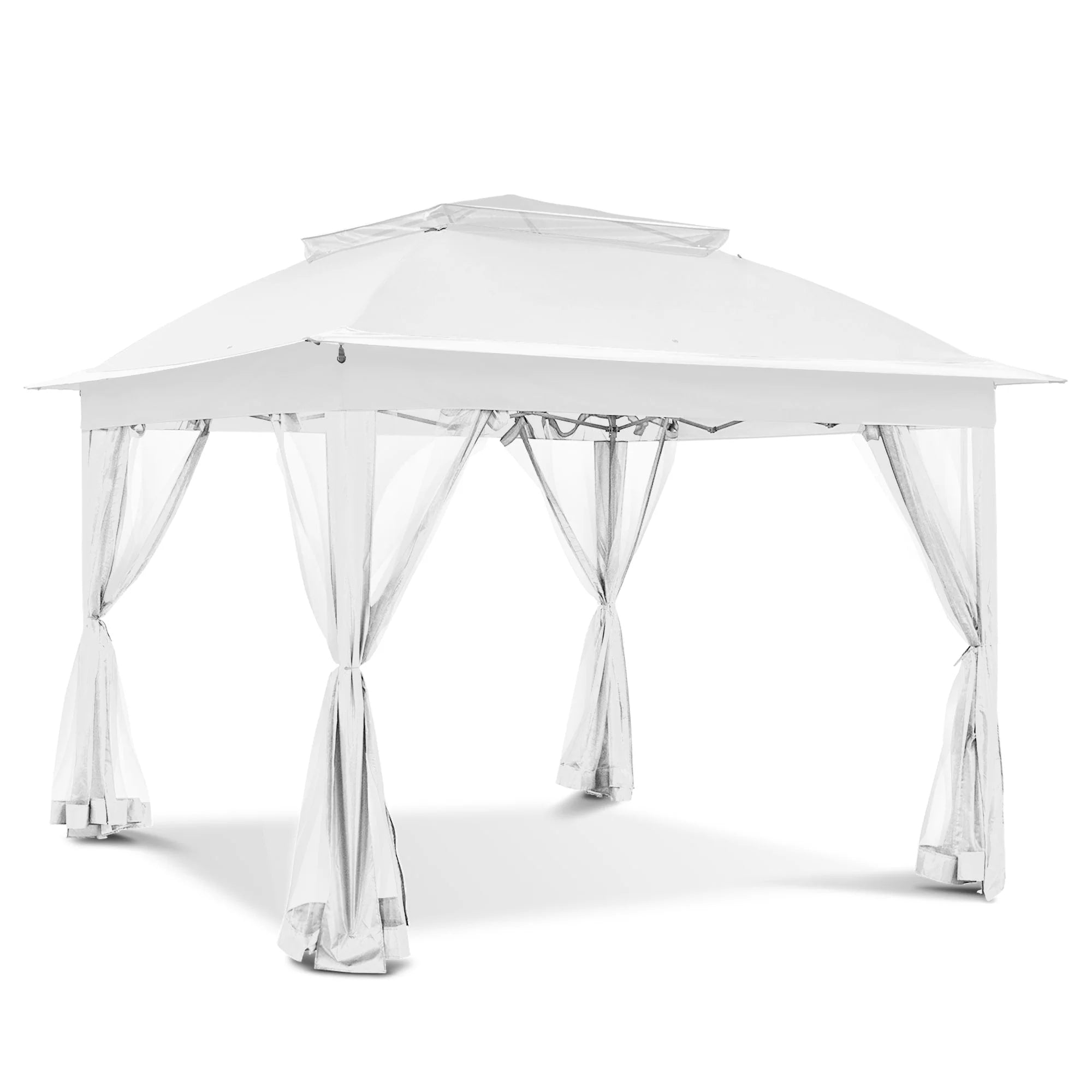 Tonnelle escamotable en acier Cozywor de 3,35 m x 3,35 m avec moustiquaire