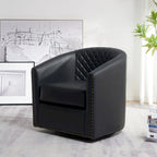 Fauteuil à barillet pivotant en cuir PU touffeté KINWELL 29