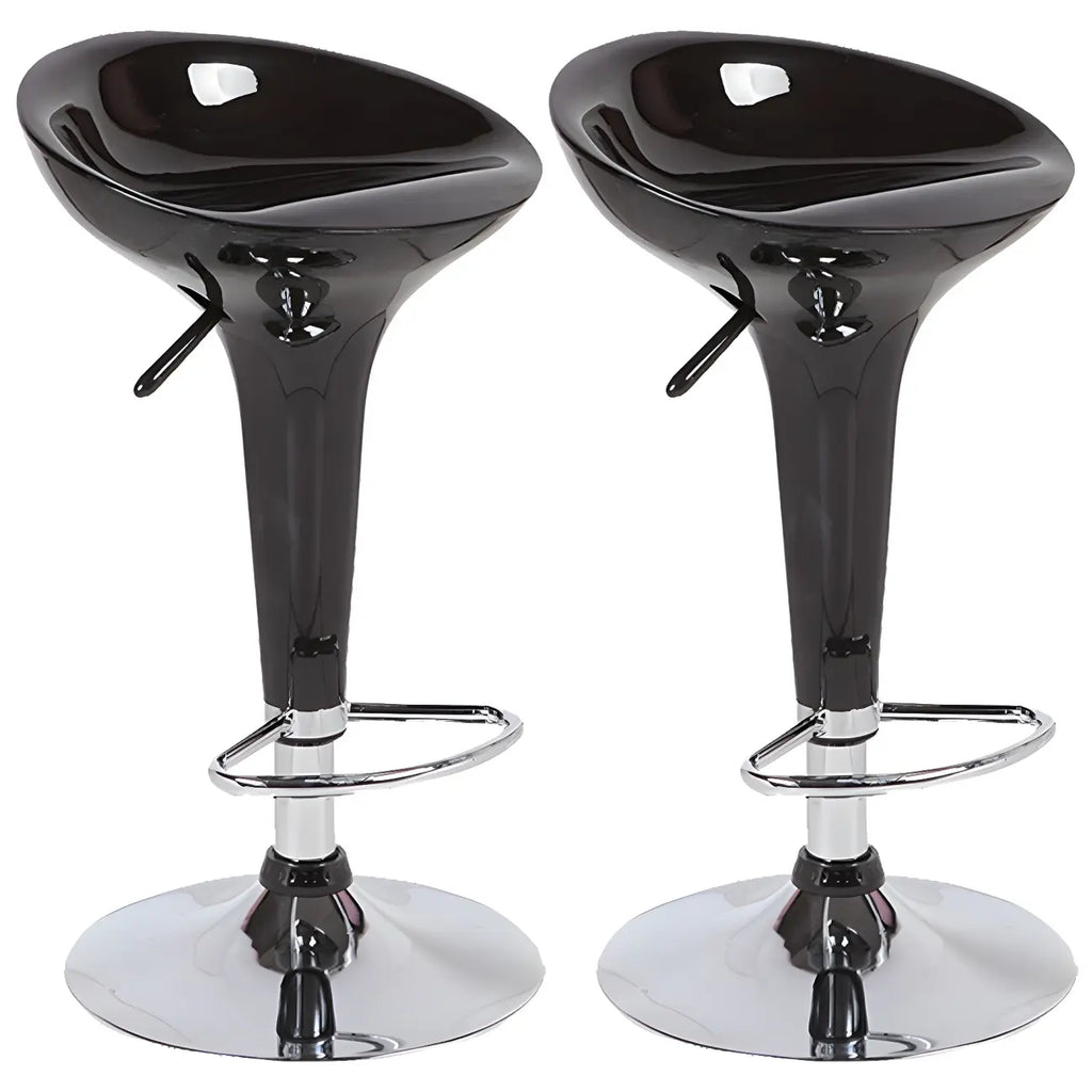Tabouret de bar pivotant en plastique chromé réglable en hauteur