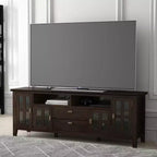 Meuble TV Stratford en bois massif pour téléviseurs jusqu'à 80 pouces - WyndenHall
