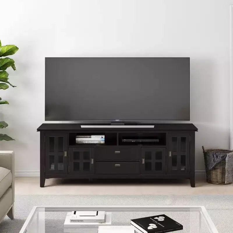 Meuble TV Stratford en bois massif pour téléviseurs jusqu'à 80 pouces - WyndenHall
