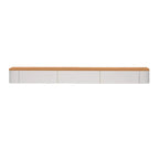 Meuble TV flottant contemporain en bois blanc avec tiroirs