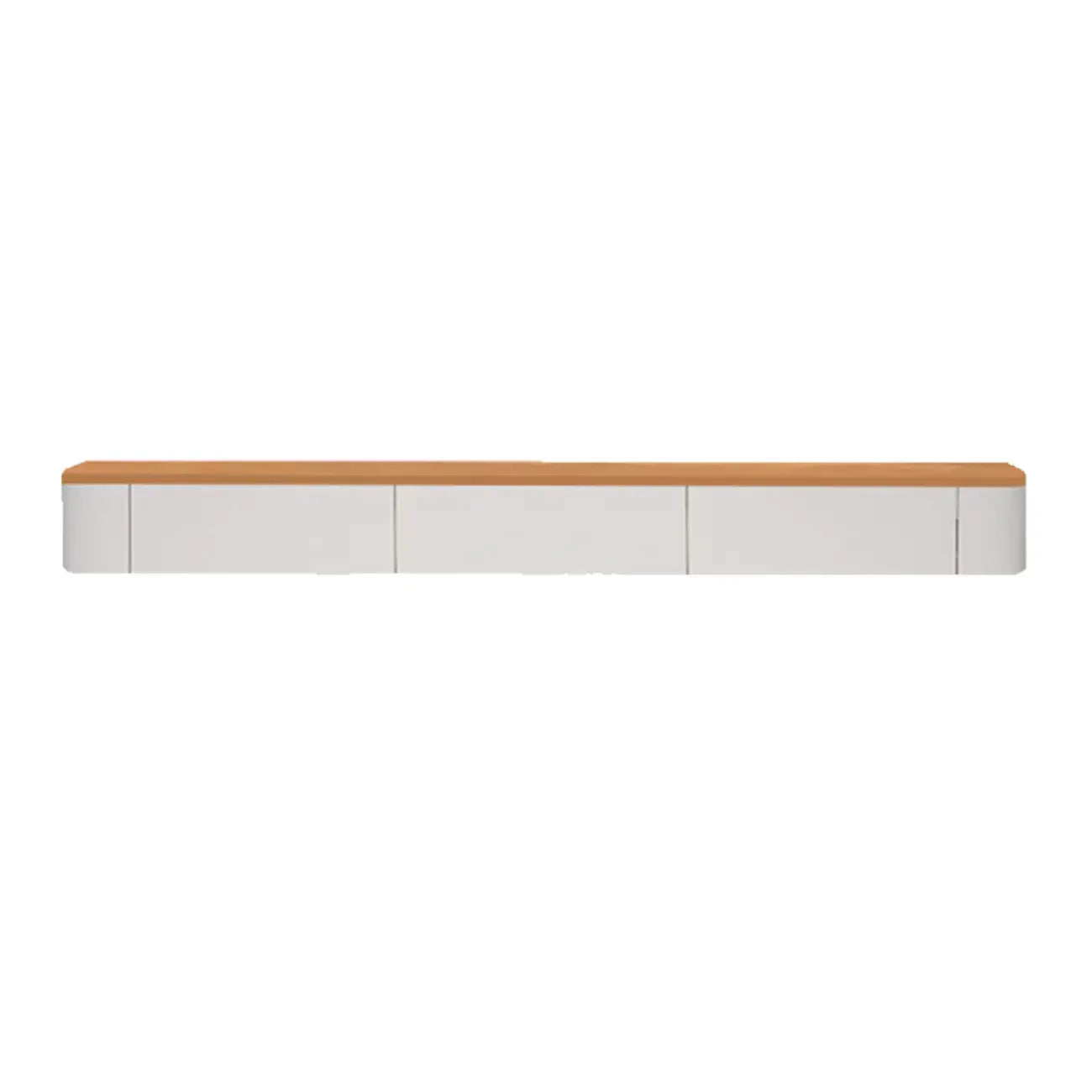 Meuble TV flottant contemporain en bois blanc avec tiroirs