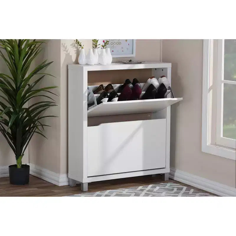 Meuble à chaussures moderne à 2 tiroirs Simms - Baxton Studio