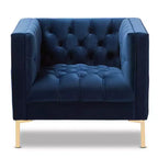 Chaise longue Zanetta Luxe And Glamour de Baxton Studio en velours et à la finition dorée