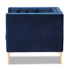 Chaise longue Zanetta Luxe And Glamour de Baxton Studio en velours et à la finition dorée