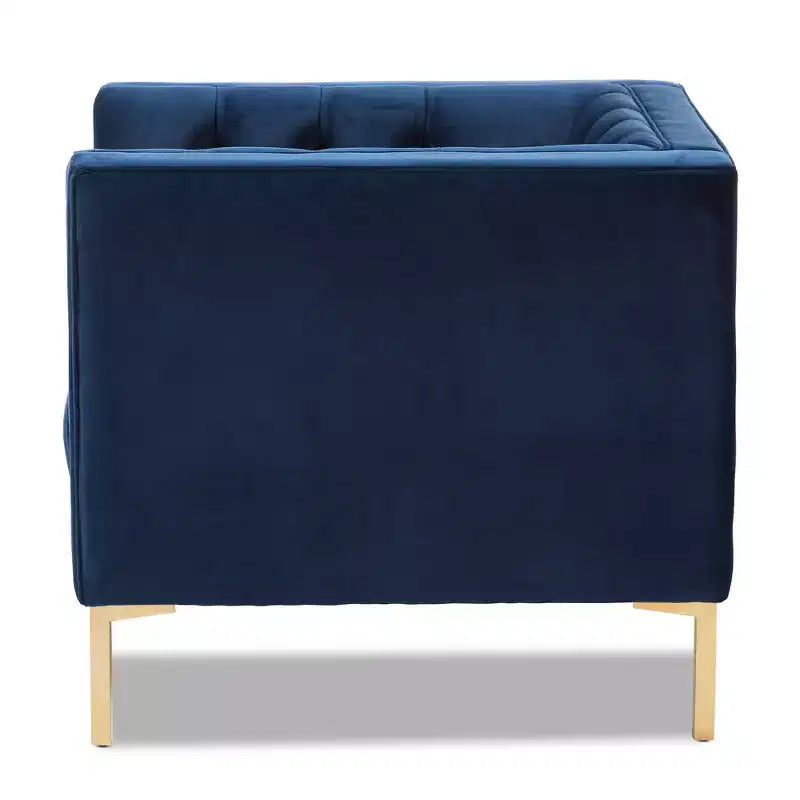 Chaise longue Zanetta Luxe And Glamour de Baxton Studio en velours et à la finition dorée
