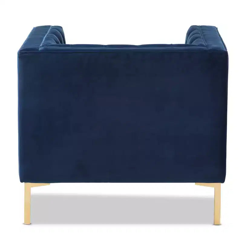 Chaise longue Zanetta Luxe And Glamour de Baxton Studio en velours et à la finition dorée