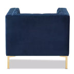 Chaise longue Zanetta Luxe And Glamour de Baxton Studio en velours et à la finition dorée