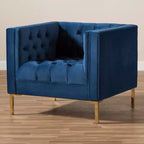 Chaise longue Zanetta Luxe And Glamour de Baxton Studio en velours et à la finition dorée