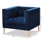 Chaise longue Zanetta Luxe And Glamour de Baxton Studio en velours et à la finition dorée
