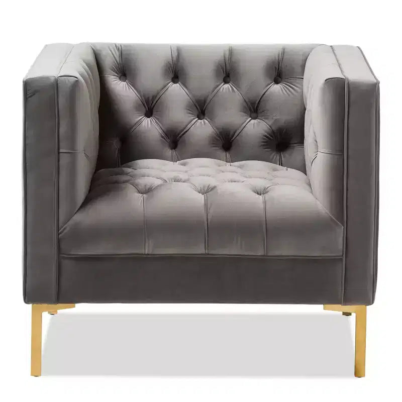 Chaise longue Zanetta Luxe And Glamour de Baxton Studio en velours et à la finition dorée