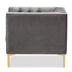 Chaise longue Zanetta Luxe And Glamour de Baxton Studio en velours et à la finition dorée