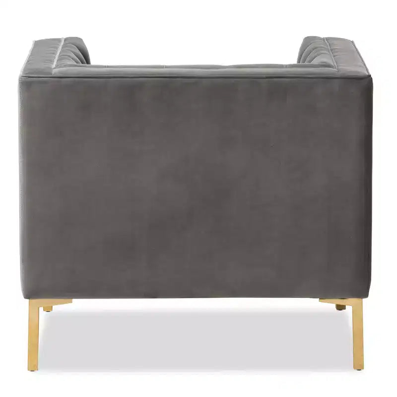 Chaise longue Zanetta Luxe And Glamour de Baxton Studio en velours et à la finition dorée