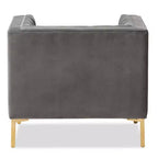 Chaise longue Zanetta Luxe And Glamour de Baxton Studio en velours et à la finition dorée