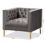 Chaise longue Zanetta Luxe And Glamour de Baxton Studio en velours et à la finition dorée