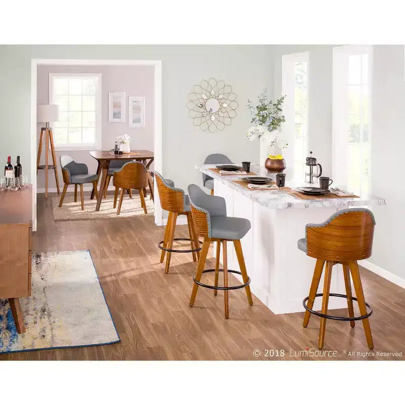 26 tabourets de bar à hauteur de comptoir Ahoy Mid-Century Modern - LumiSource