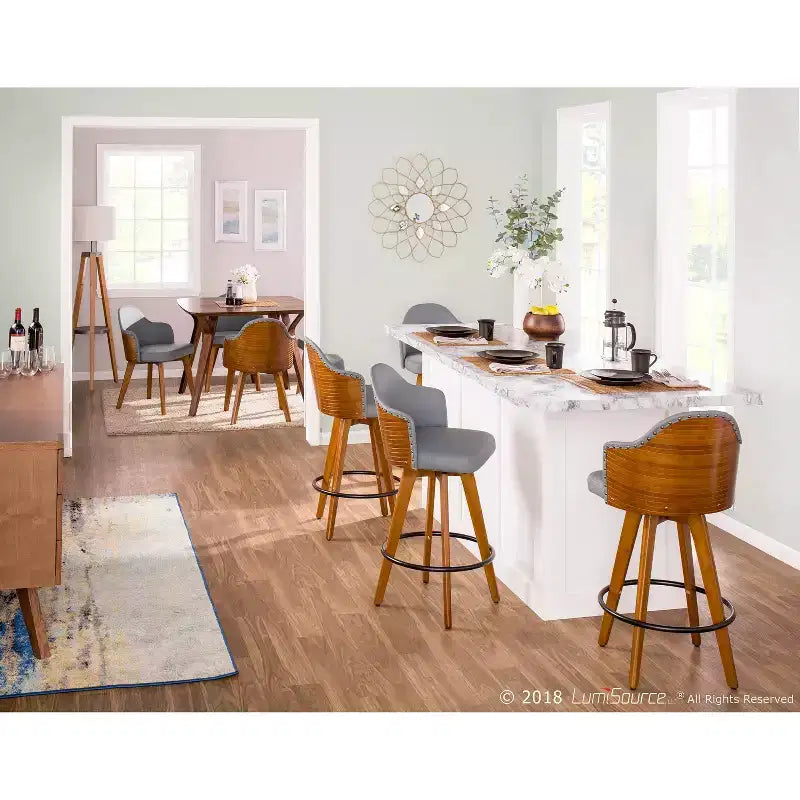 26 tabourets de bar à hauteur de comptoir Ahoy Mid-Century Modern - LumiSource