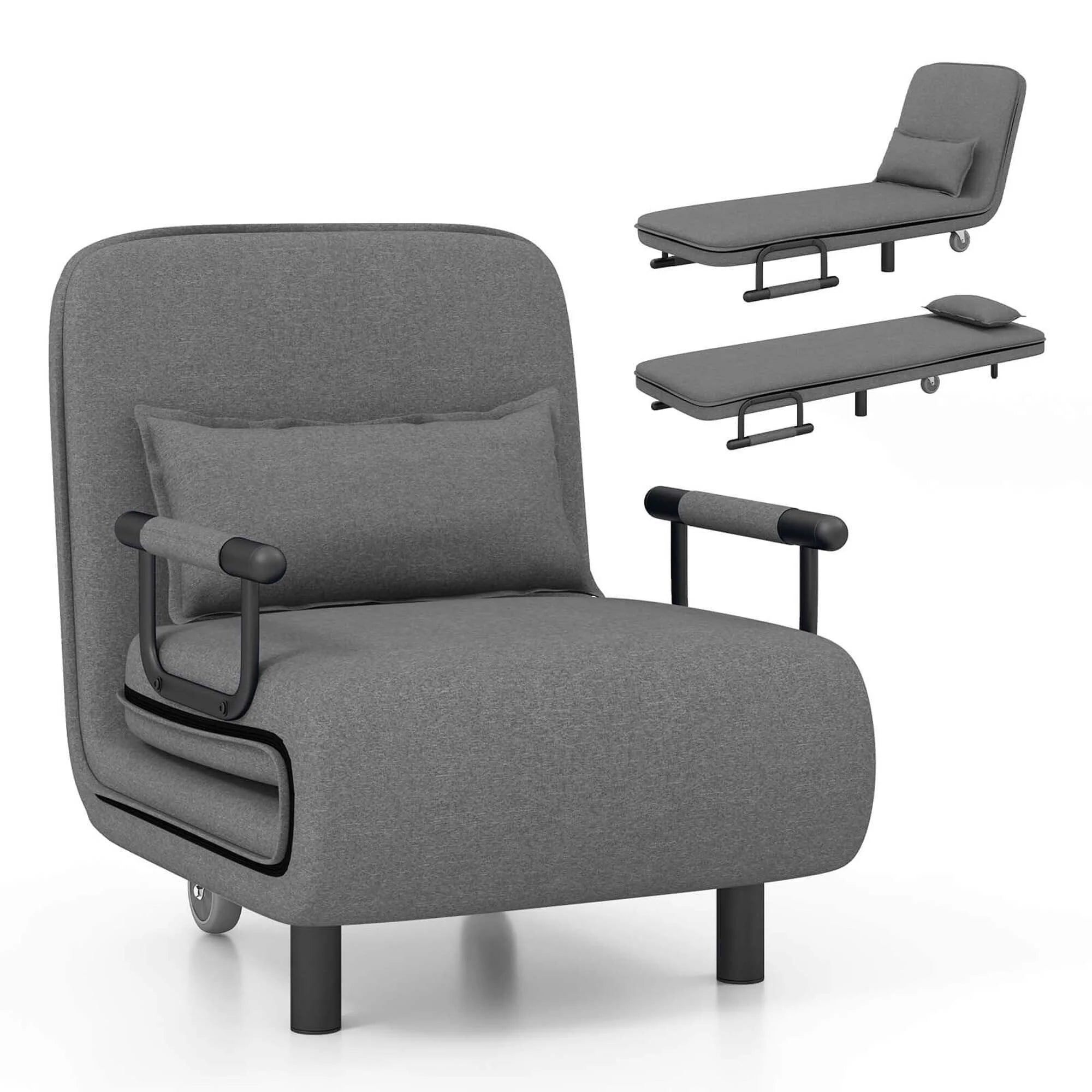 Fauteuil-lit pliable convertible avec dossier réglable