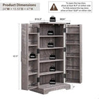 47 armoire de cuisine de ferme, buffet de rangement avec portes de grange - N/A