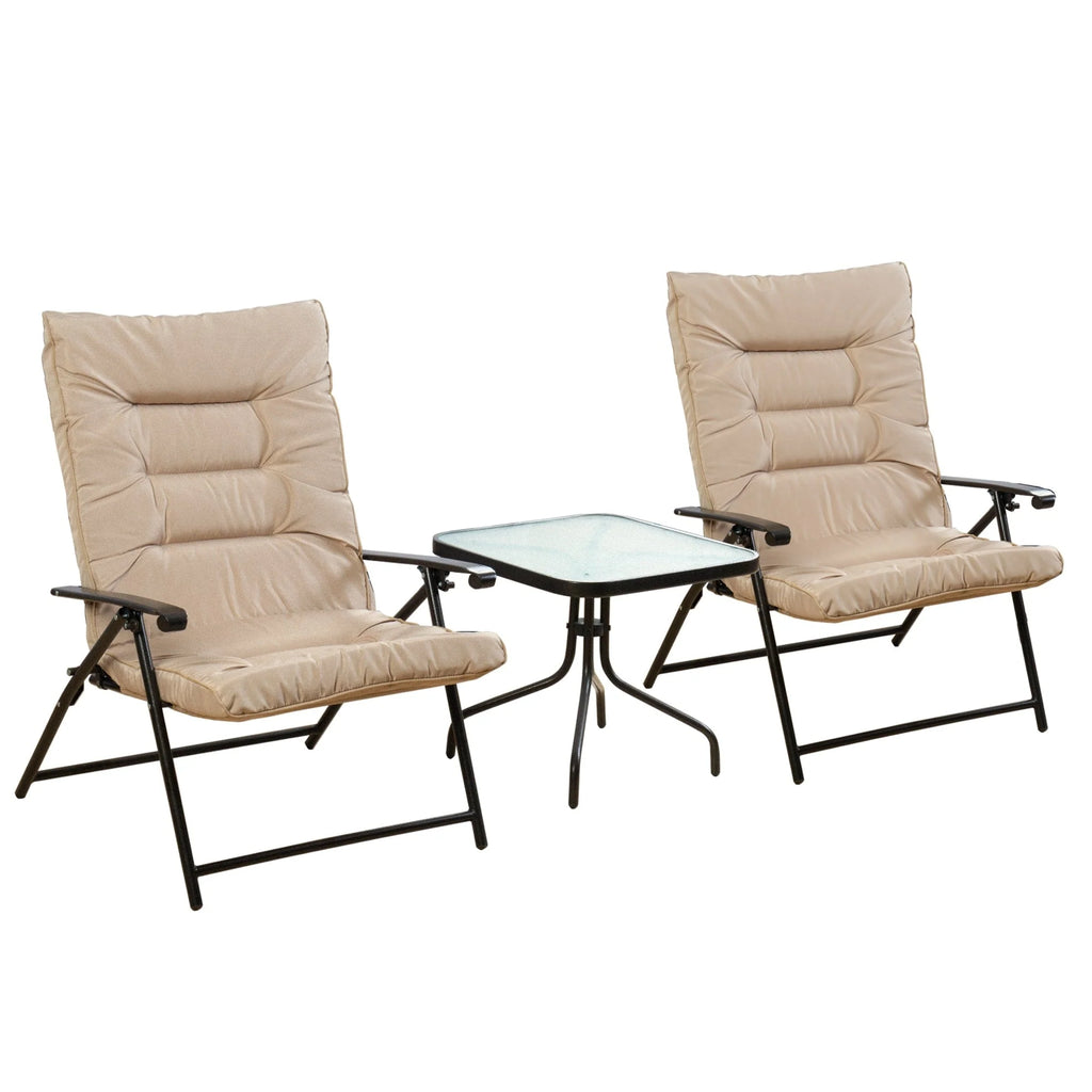 Kozyard Elsa Ensemble de 3 Meubles de Patio Extérieur Pliables Rembourrés