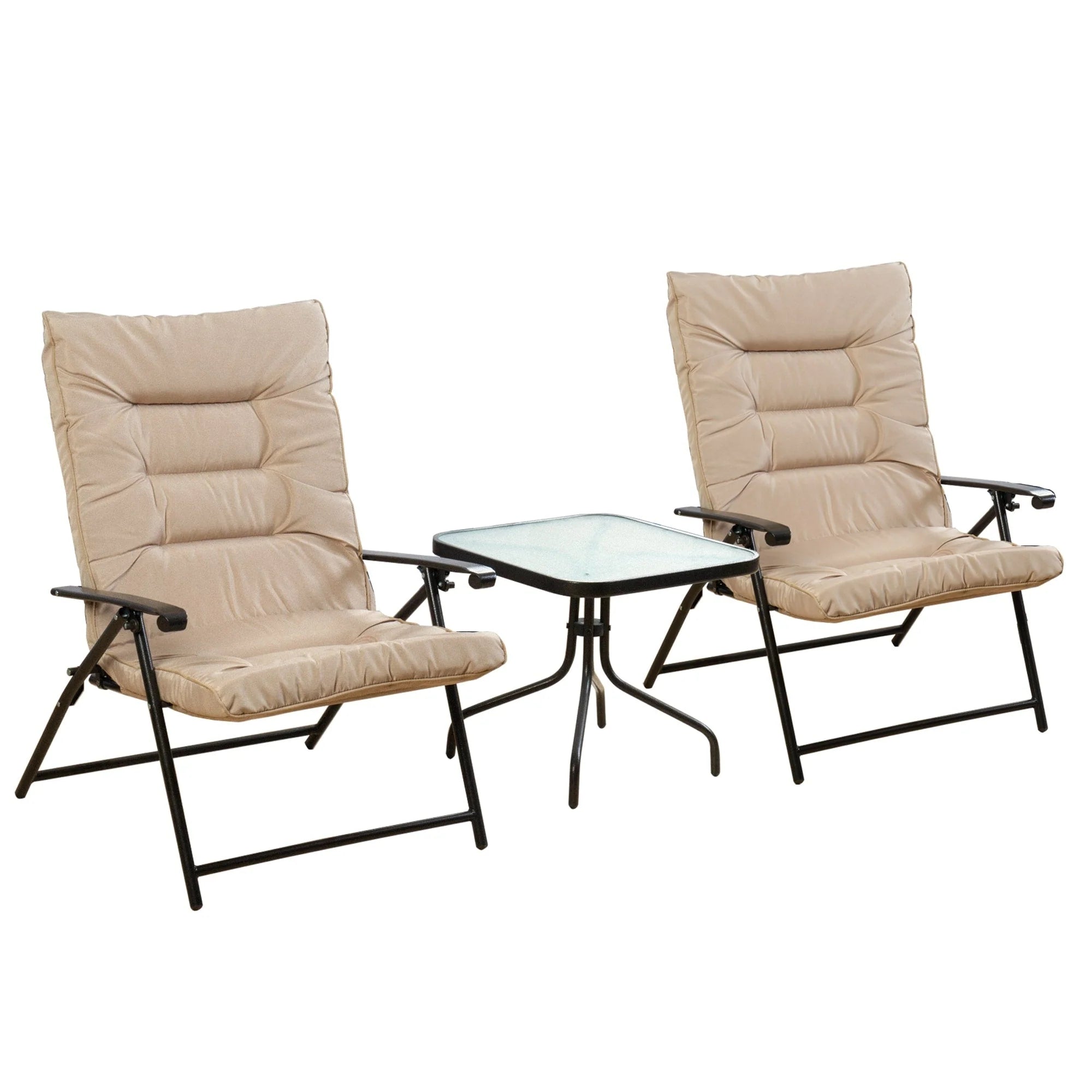 Kozyard Elsa Ensemble de 3 Meubles de Patio Extérieur Pliables Rembourrés