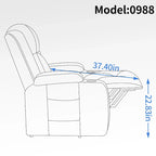 Fauteuil inclinable releveur électrique Lazy Boy, fauteuil de massage moderne à moteur unique avec chauffage lombaire, port de chargement USB, porte-gobelets