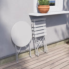 Ensemble bistro pliant 3 pièces en métal, ensemble de conversation intérieur/extérieur résistant aux intempéries pour patio, cour, jardin