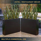 Jardinière métallique robuste pour plantes d'extérieur, 38 po L x 10 po l x 30 po H, jardinière-diviseur en métal, longue et haute - 38x30x10