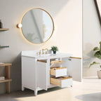 Meuble-lavabo Vanity Art avec évier en céramique et dessus en marbre reconstitué
