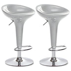 Tabouret de bar pivotant en plastique chromé réglable en hauteur