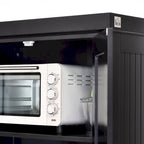Meuble de rangement de cuisine autoportant traditionnel de 72 pouces avec 4 portes et 3 étagères réglables, grand tiroir central