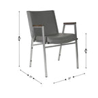 Chaise empilable robuste avec accoudoirs - 21P x 21L x 31H