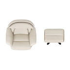 Fauteuil inclinable en cuir véritable Jovan 31.5 avec pouf