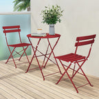 Ensemble bistro pliant 3 pièces en métal, ensemble de conversation intérieur/extérieur résistant aux intempéries pour patio, cour, jardin