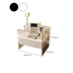 Table de chevet avec tiroirs de rangement en acrylique blanc transparent