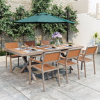 Ensemble de salle à manger d'extérieur moderne 7 pièces avec six chaises et une table extensible pour patio