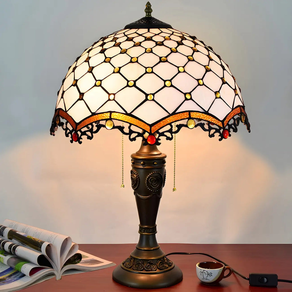 Lampe de table à dôme en verre inoxydable vintage 2 lumières HomeyFad
