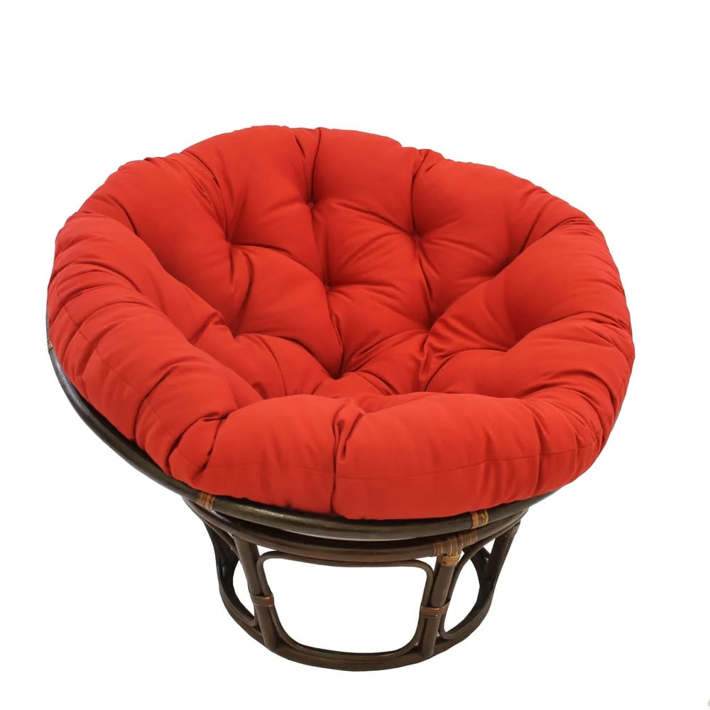 Fauteuil Papasan Bali en rotin de 42 pouces avec coussin en sergé