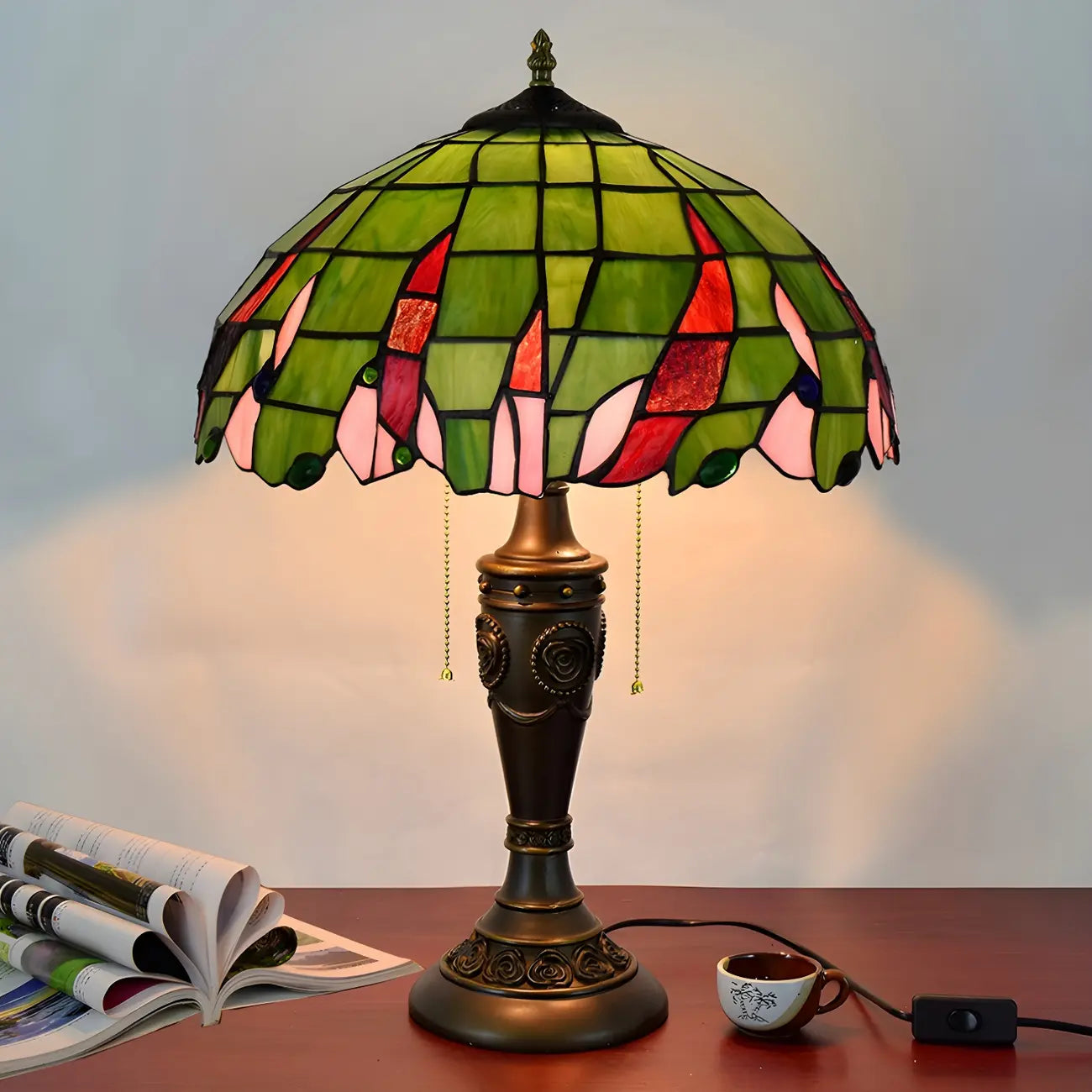 Lampe de table à dôme en verre inoxydable vintage 2 lumières HomeyFad