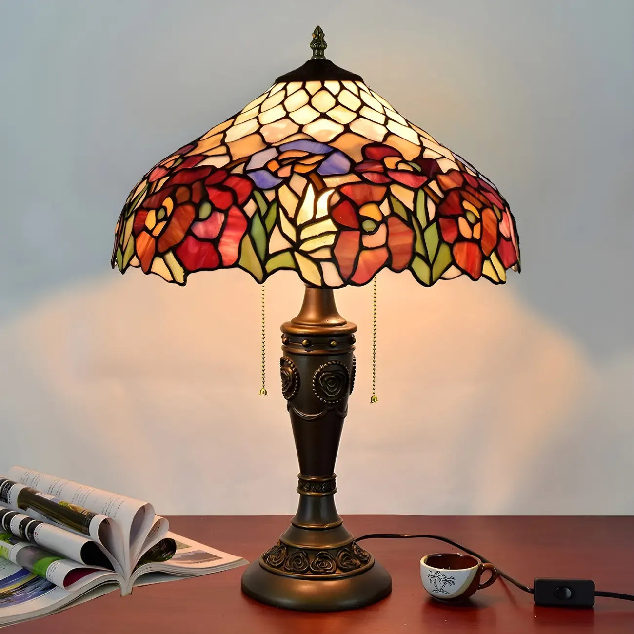 Lampe de table à dôme en verre inoxydable vintage 2 lumières HomeyFad